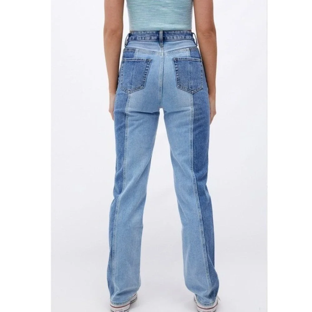 Pacsun Women's Eco Two-Tone '90s Baggy Boyfriend Jeans Sz 27 Light & Medium Wash - Picture 4 of 14
